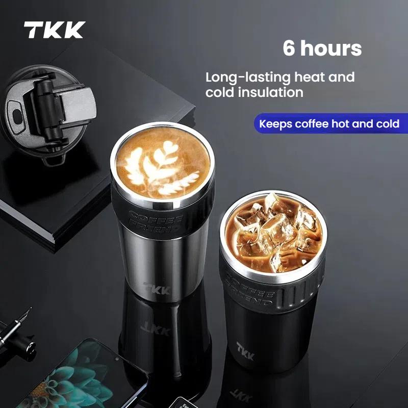 TKK Stainless Steel 316 Insulated Cup Portable Drawstring Coffee Cup Thermos Coffee Travel Mug Leak Proof Coffee Travel Mug
