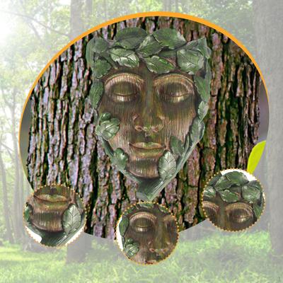 Tree Face Sculpture Planter Garden Statue, Decorative Creative Resin Plant Pot Flower for