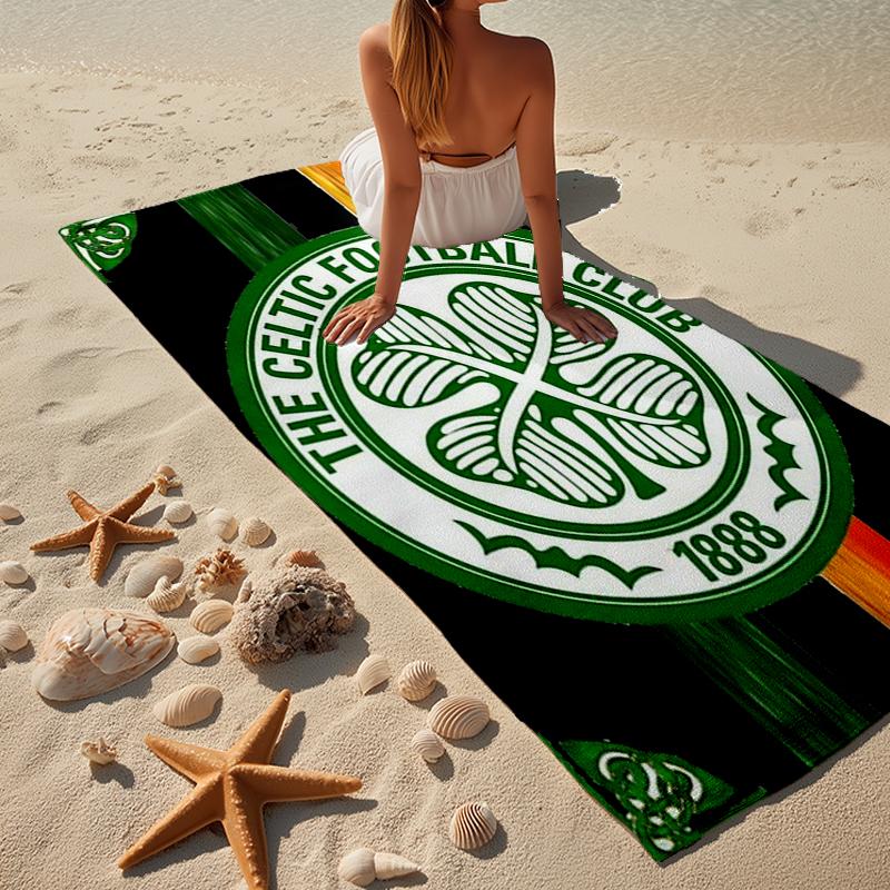 Celtic Football Club Wappen Strandtuch, Super Weiche Mikrofaser, Geschenk für Sie/Ihn, Geburtstag, für Pool, Strand, Reisen, Heimdekoration Fanartikel
