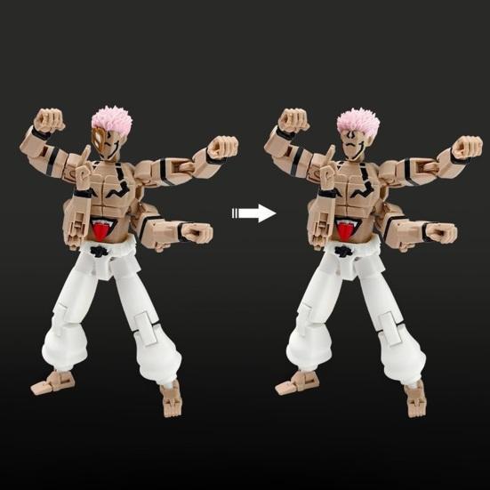 3D Printed Anime Figure Statue with Movable Joints, Interchangeable Parts Plastic Action Figurine for Desktop Decoration, Collectible Gifts for Fans
