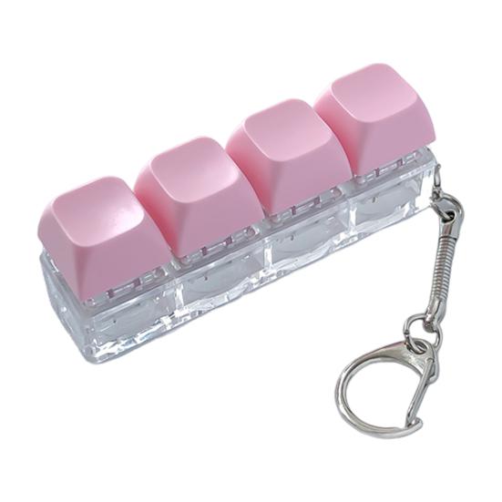 Mechanická klávesnice Fidget Přívěsek na klíče Úleva od stresu Úzkost Přenosná Cestovní Tichá Děti Dospělí 4 Klávesy Klávesnice Klikání Senzorická Klávesa Hračka