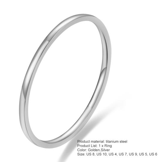 Exquisite Ring Eye-catching All-match Decorative Glittery Titanium Steel Simple Couple Ring for Anniversary