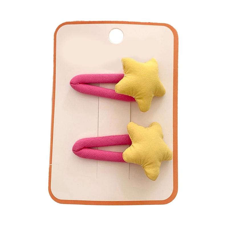 Star Snap Hair Clip Y2K Non-slip Colorful Hair Barrettes Metal Sponge Star Shaped Hairpins Cute Hair Clip for Teen