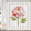 Elegant Floral Shower Curtain - Water-Resistant Polyester, Machine Washable, Includes 12 Hooks