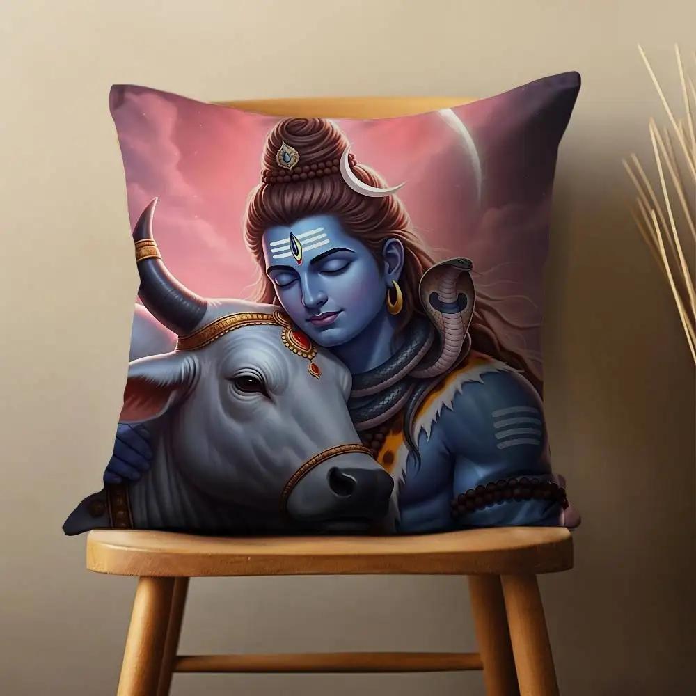 India Art Lord Shivasjpg Pillow Case For Room Sofa Cushion Cover Suitable For Home Bedroom Decoration And Protector