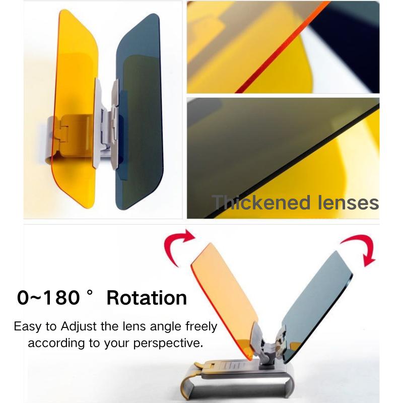 Foldable Car Sun Visor HD Anti-Glare Sunglasses Day & Night Vision Driving Mirror UV Protection Flip-Down Interior Accessories