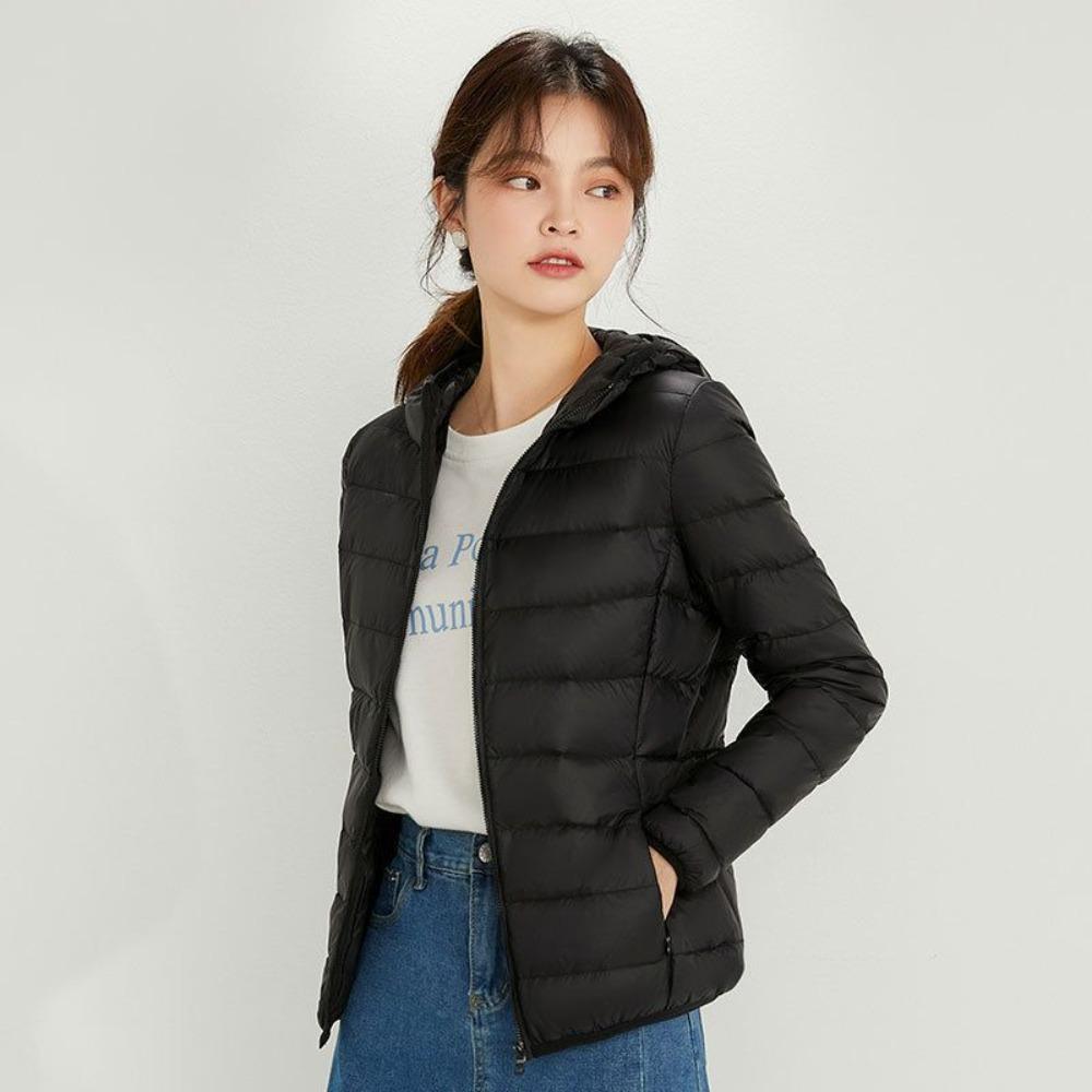 Women's Hooded Long Sleeve Down Jacket Regular Fit Commuter Style Puffer Coat