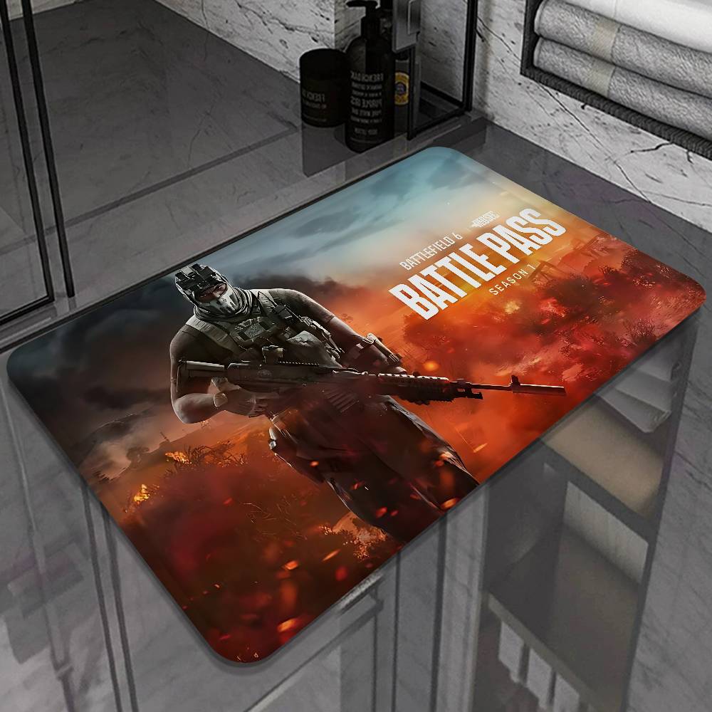 Game Battlefield 6 Door Mat Washable Non-Slip Living Room Sofa Chairs Area Mat Kitchen Doormat Area Rug