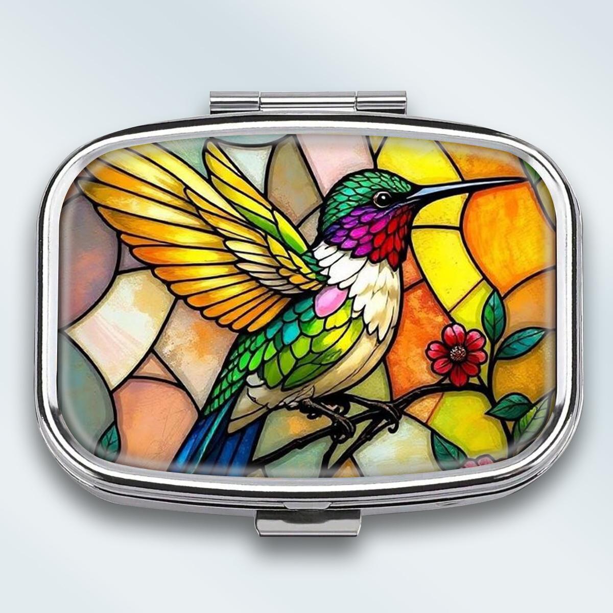 

Mini Metal Jewelry Box, 2 Grids Portable Storage Case, Travel Small Organizer for Earrings and Tiny Items різнокольоровий