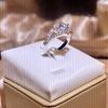 Silver Classic Micro Ring Heart Ring Imitation Diamond Ring Women's Party Wedding Engagement Jewelry Valentine's Day Gift