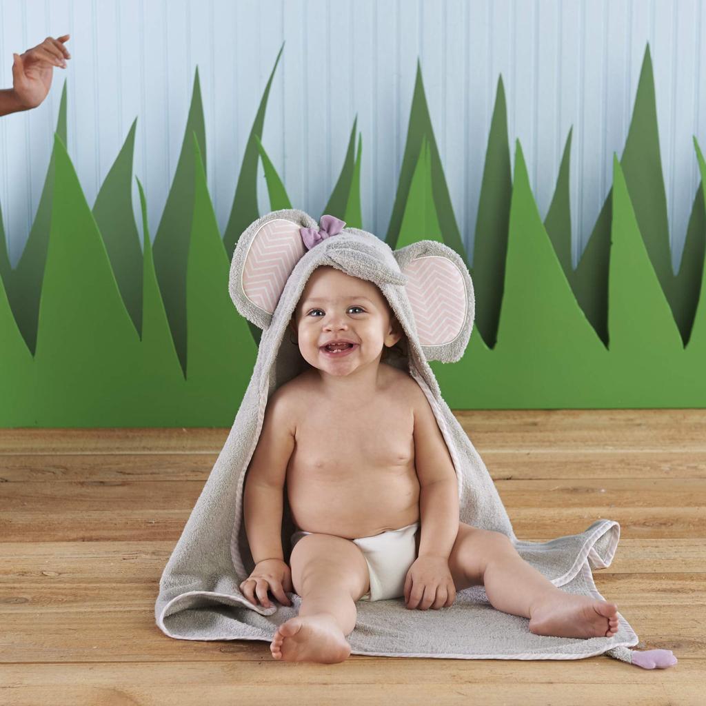 Baby Aspen Bathrobe Poncho Bath Poncho Swaddling Cloth Baby Bathrobe Baby Bath Animal Towel Hooded Baby Bath Towel Girl Elephant
