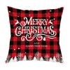 Christmas Hug Furniture Pillowcase Red Plaid Sofa Waist Support Pillow Home Home Decor Linen