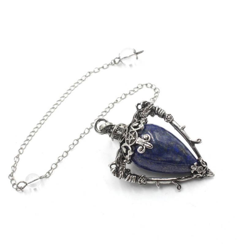 Crystal Pendulum Pendant Necklace Natural Stone Gemstone Charm Women Fashion OL Style Copper Plated Jewelry