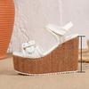 2026 Summer Wedge Buckle Open-Toe Velcro Fashion Women's Peep-Toe Thick-Soled High-Heeled Sandals