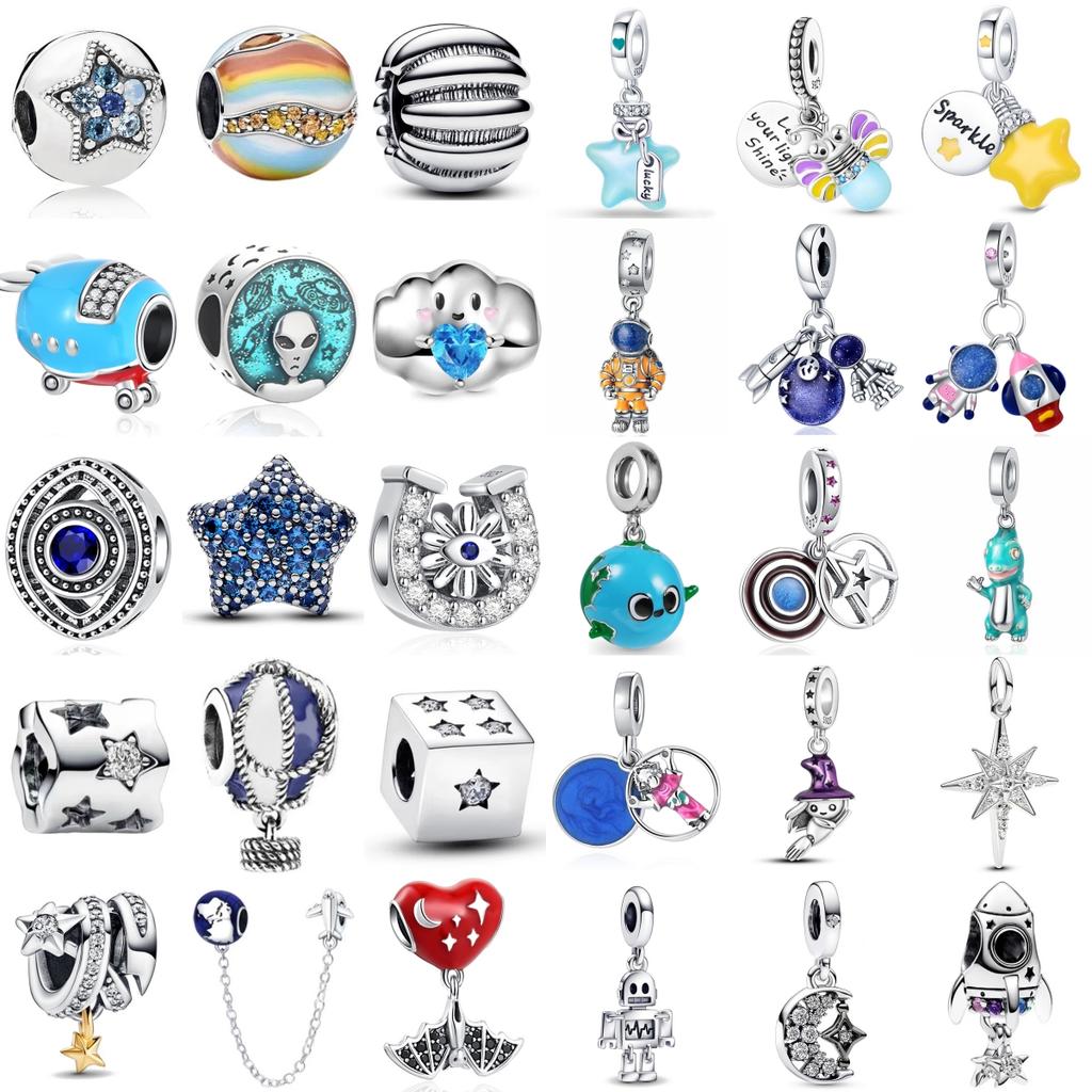 Fashion Copper Trinketsstarry Sky Astronaut Charm Bead Pandent Fit Original Pendant Copper Bracelet Diy Women Jewelry