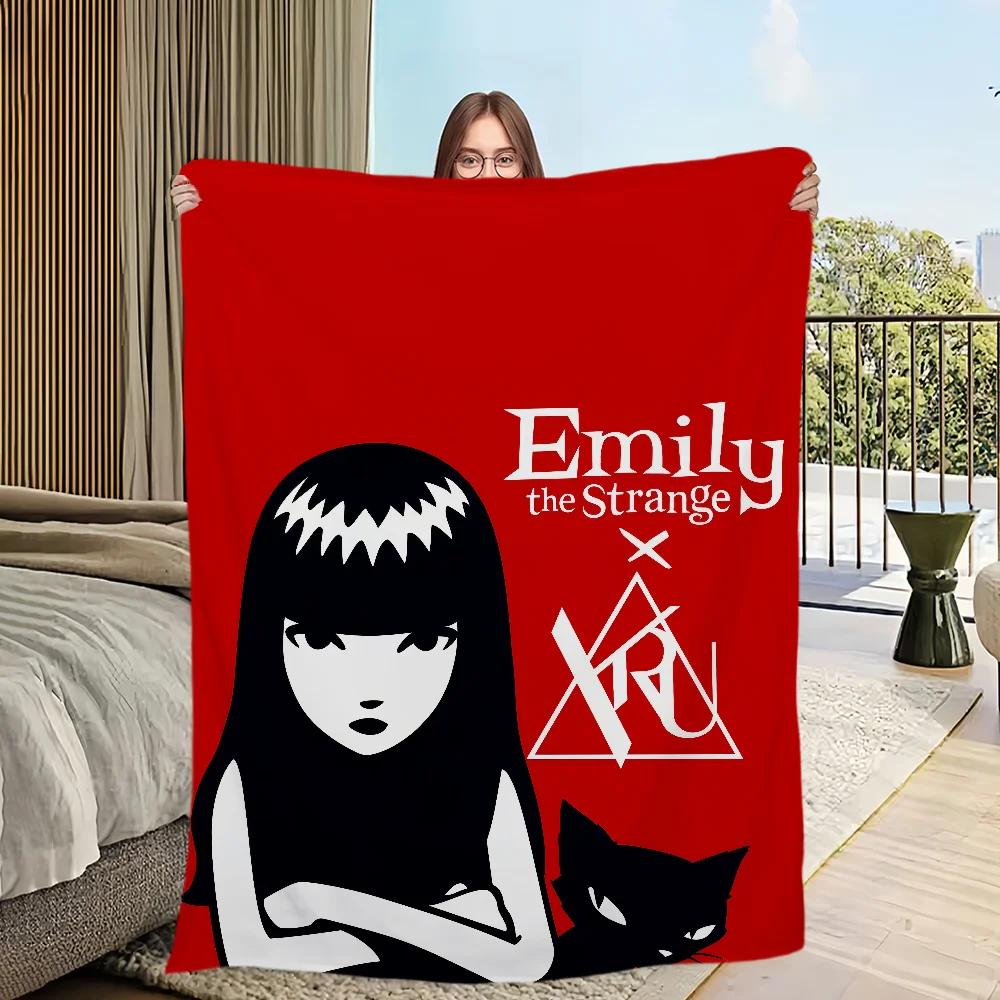 Blanket Flannel warm comfort  soft plush blanket for sofa living room office bedroom travel E-Emily Strange The book gift