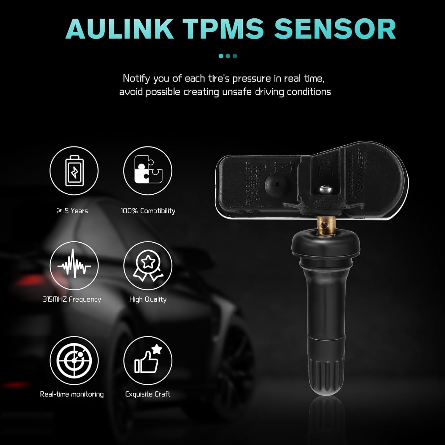 

52933C1100 Tire Pressure Monitoring System TPMS Sensors Compatible with Hyundai Sonata 2015-2019, Hyundai Tucson 2016-2019, Kia K900 2018 2019,Kia