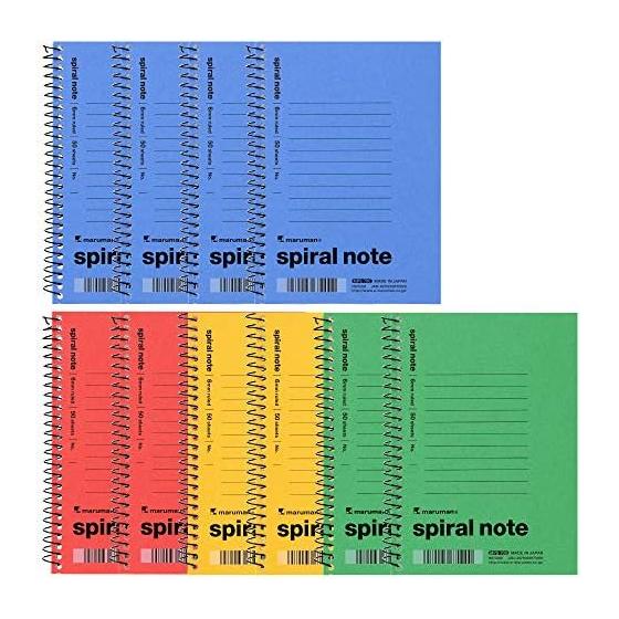 Блокнот Maruman Memo Spiral Ring A6, горизонтальная линейка, 6 мм, 10 книг, ассорти N670X10SET