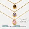 Retro Oval Dove Egg Natural Stone Stainless Steel Necklace for Women