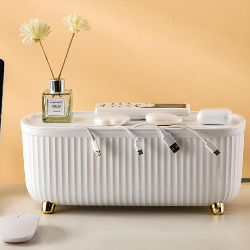Stylish Cable Organizer Box For Living Room Bedroom Desk Router Board Bracket Large Capacity Socket Storage Case