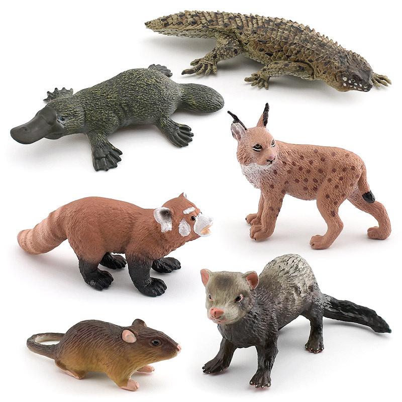 Simulation Model Short-Tailed Bobcat Red Panda Platypus Ferret Mouse Spiny-Tailed Rock Lizard Reptile Ornament