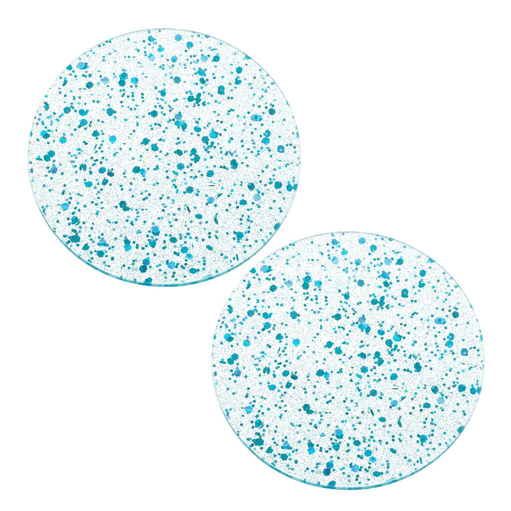 2pcs Foil Acrylic Cup Coasters Round Acrylic Drink Coaster Decorative Plates for Tabletop Protection Bar Home Decor