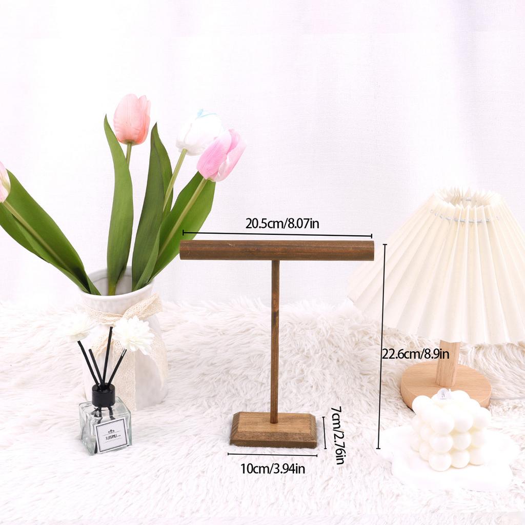 Wooden Jewelry Bracelet Storage Display Chain Watch T-Bar Rack Organizer Hard Stand Holder Jewelry Display Bracelet Display Rack