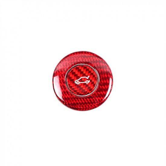 Red Real Carbon Fiber Rear Trunk Button Decoration For Chevrolet Camaro 16+