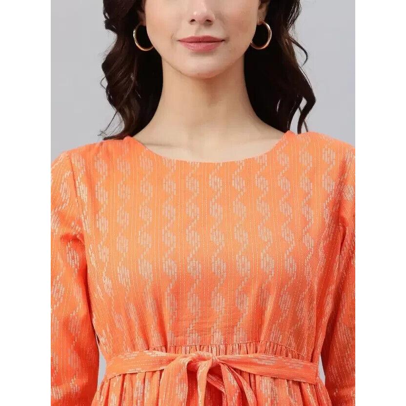Kobiety Ubrania Imprezowe Dopasowana i Rozkloszowana Sukienka Kurta Top Tunika Mieszanka Bawełny Kurta Kurti VAF-521
