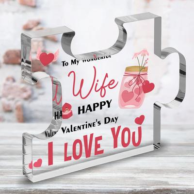 Romantic Desk Sign for Wife - Perfect Valentine's Day Gift, Decorative Keepsake, Unique Love Token, Nurseries, Home Desk Living Room Acrylic Decorati