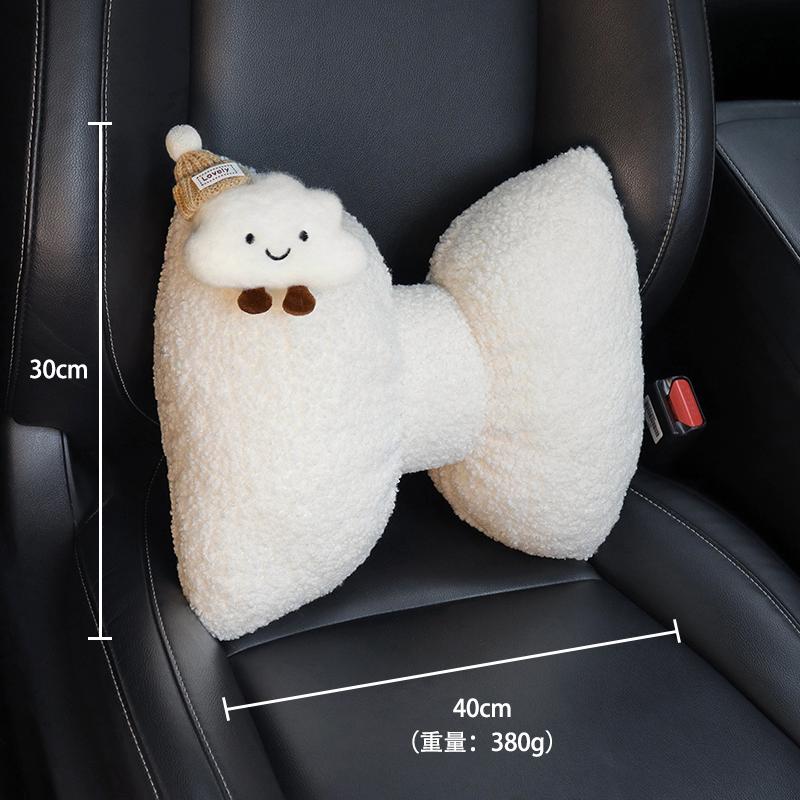 1 buc. Perna de Gât pentru Tetieră Auto Desen Animat Universală Drăguță Nor Confortabilă Pluș în Formă de Fundă Perne Auto Suport Spate Perna Interior