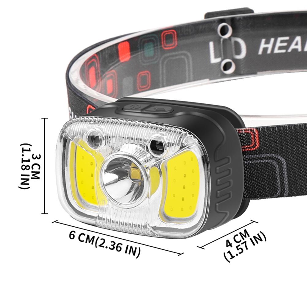 XPG+COB Headlight 550LM 1200mAh Type-C USB Rechargeable IPX4 Waterproof