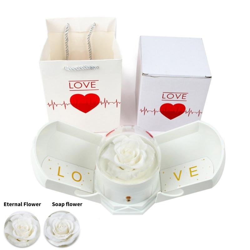 Forever Flower Jewelry Box Creative Flower Jewelry Box Necklace Storage Container for Wife's Special Occasion