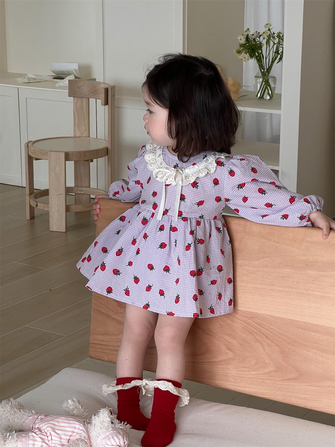 

Платье принцессы с длинным рукавом для девочек - Новая осенняя коллекция 2025 в корейском стиле 100 cm