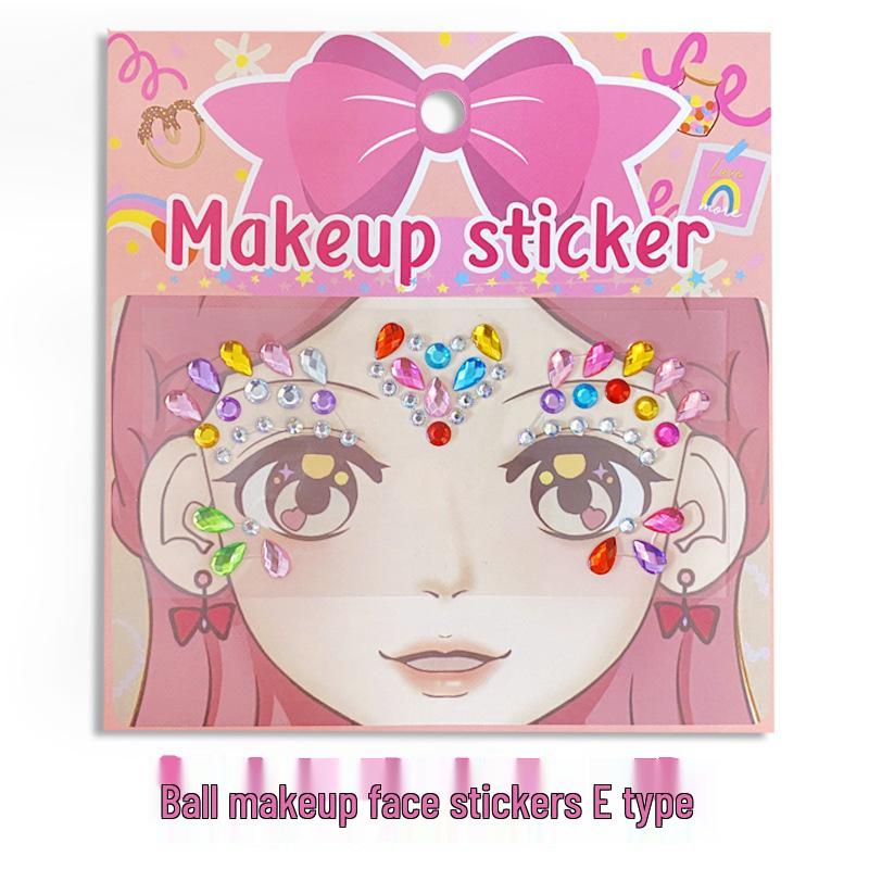 Kids' Cartoon Bindi & Forehead Diamond Stickers for Masquerade Party Dress-Up