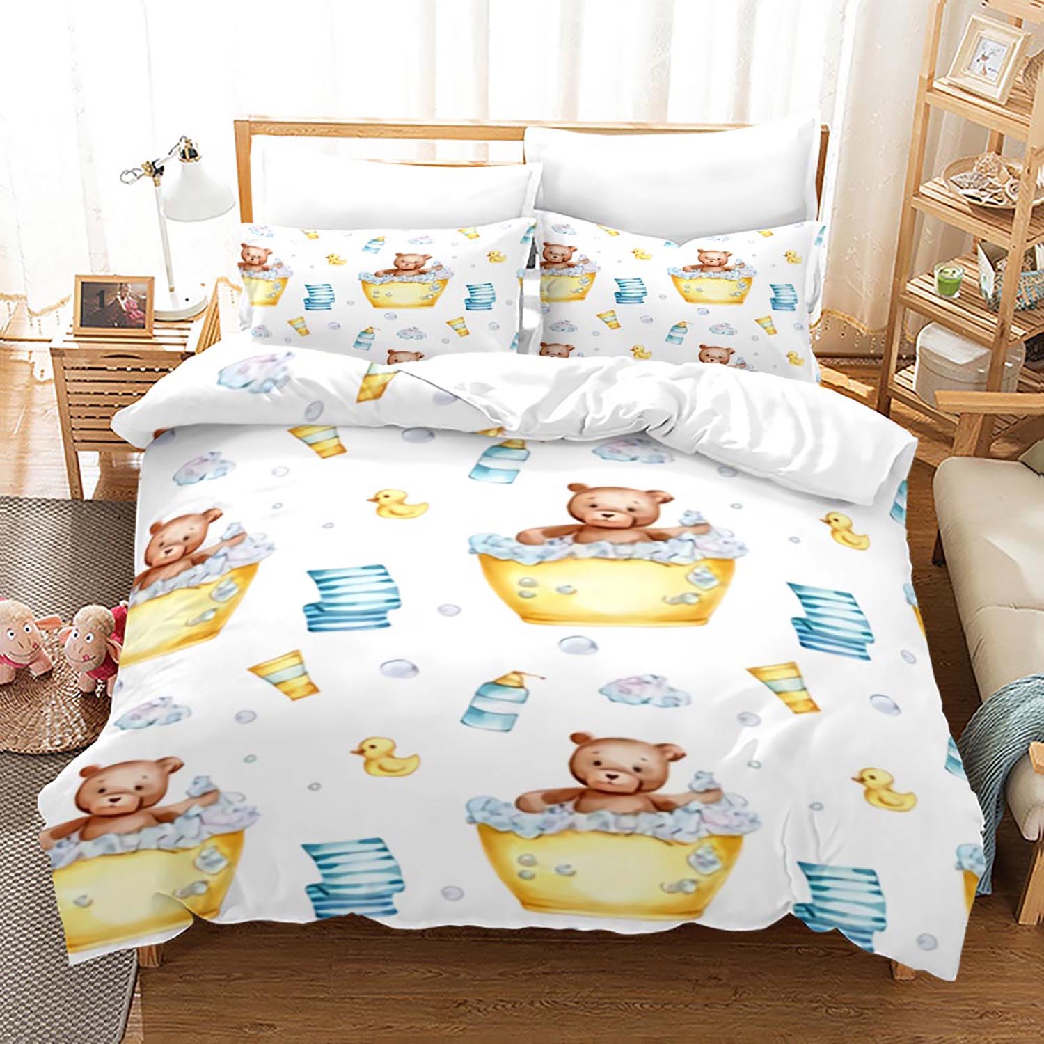 

Комплект постельного белья Yellow duck Single Twin Full Queen King Size Комплект постельного белья Little duck Aldult Kid Bedroom Duvetcover Sets 3D Print 020 EU single(135x200cm)