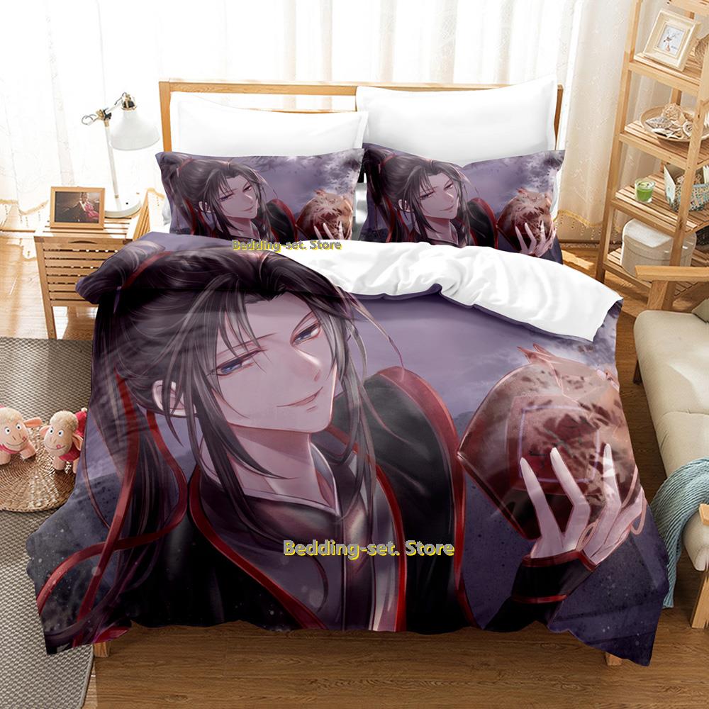 Comforter New Mo Dao Zu Shi The Grandmaster Of Demonic Cultivation Bedding Set Anime Three-Piece Set Adult Kid Bedroom Duvet Sets