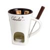Schokoladenfondue-Tassen Enthalten Fondue-Glückstasse und Gabeln Schmelztasse
