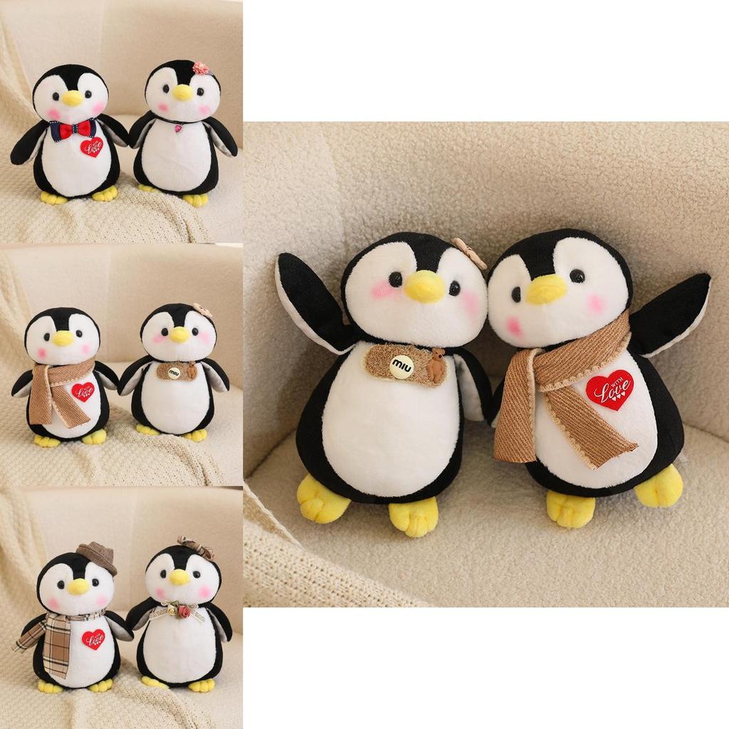 Cute Penguin Plush Toy Set Lovely Couple Penguins Kids Sleep Companion Soft Stuffed Doll Gift 20cm
