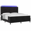Box Spring Bed with LED Light Strips Black 180 X 200 Cm Velvet