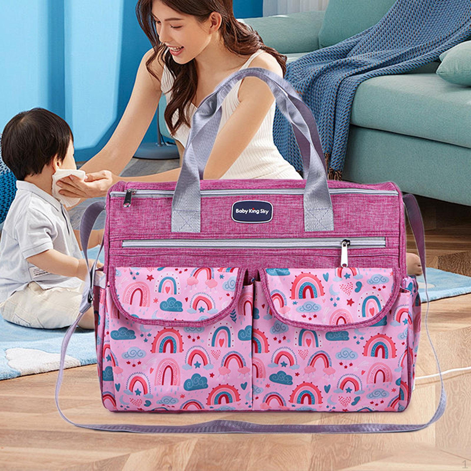 

Сумка для мамы с плечевым ремнем и множеством внешних карманов