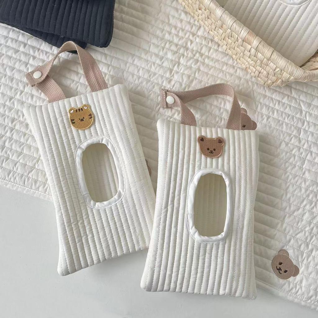 Baby Stroller Accessories Wet Wipes Case Extraction Flip Tissue Box Dots Quilt Solid Towel Cover Newborn Hanging Bag for Cart