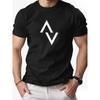 European Sizes Men's V-Pattern Summer Casual Crew Neck Short Sleeve T-Shirt
