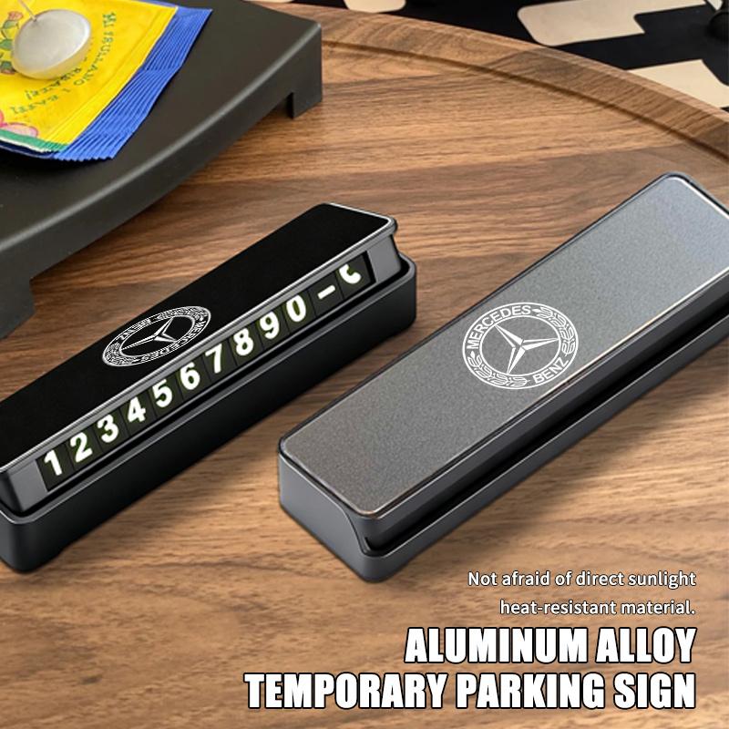 AABGX1 Car Temporary Parking Card Phone Number Hidden Stop Sign Card Plate For Benz CLS SLK Sport ML C200 C260 C300 W205 CITAN VITO