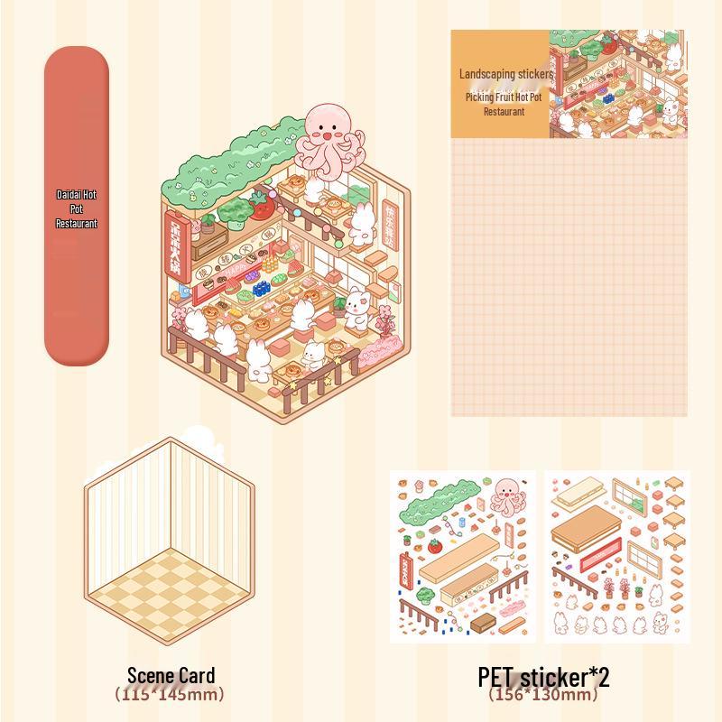 3D Miniature Scene Collage Stickers: Cute Decompression Handbook Stickers