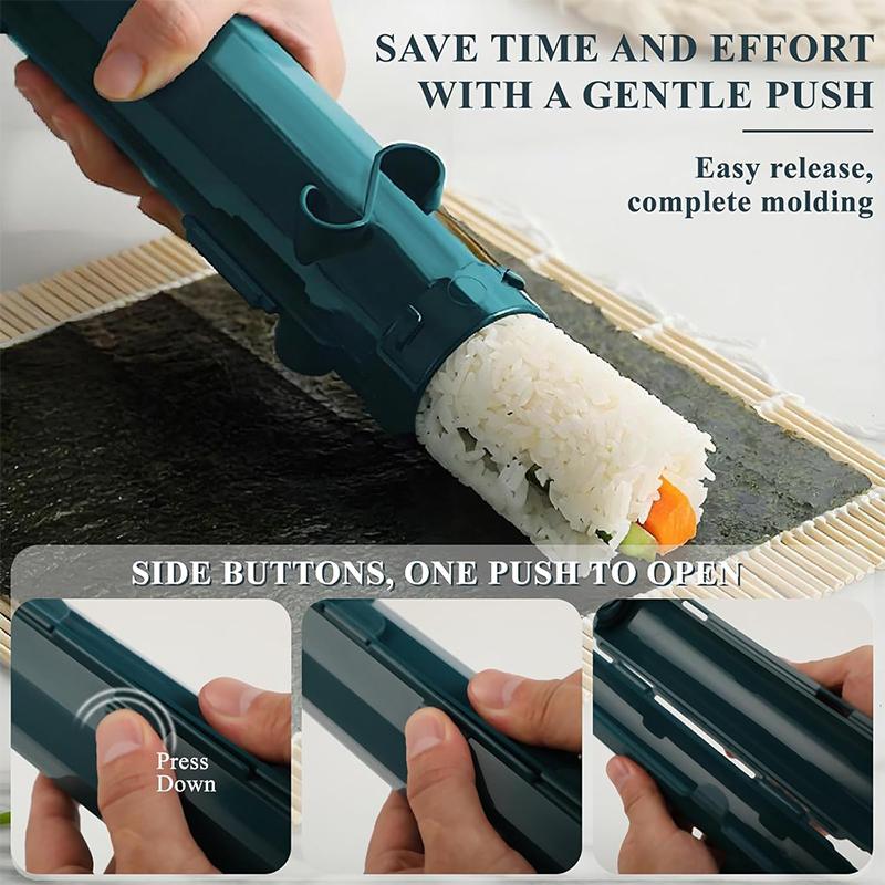 Sushi Making Kit,Food Grade Plastic Sushi Roller Mold for Rice Vegetable Meat,Home DIY Sushi Making Molds for Kitchen Utensils
