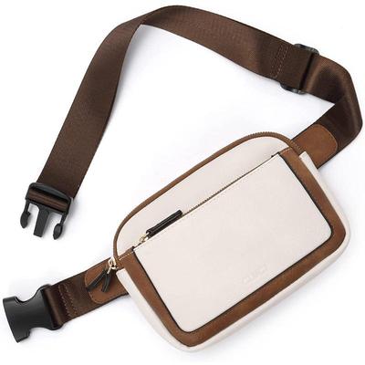 Bolsa de Cintura Feminina em Couro Sintético, Mini Crossbody com Alça Ajustável