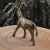 Solid Brass Donkey Small Ornament Antique Copper Animal Equus Asinus Miniature Figurines Home Desktop Decoration Accessories
