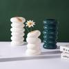 Jarrón de plástico decorativo con forma de flor nórdica para plantas, adorno estético para escritorio, decoración para sala de estar