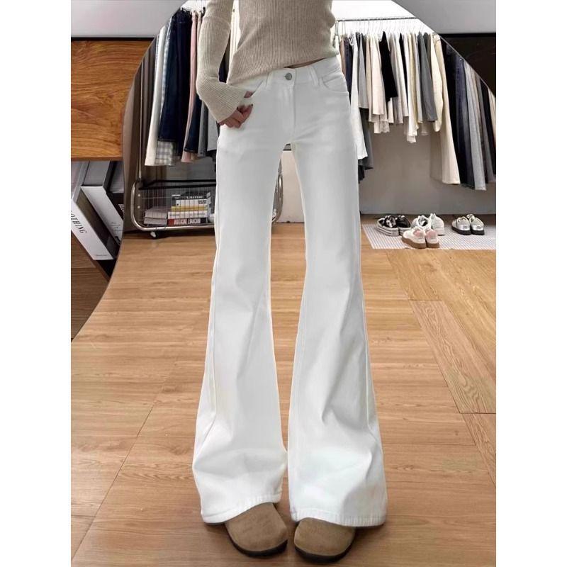 Women's High-Waisted Wide-Leg Micro-Flare Jeans - Spring/Autumn 2025, Loose Fit, Floor-Length
